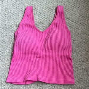 Altar’d State Pink Ribbed Women's Tank Top